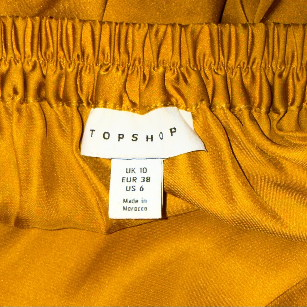 Topshop Mustard A-Line Skirt #198 - Picture 3 of 5